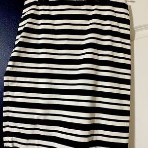 Navy & White striped pencil skirt